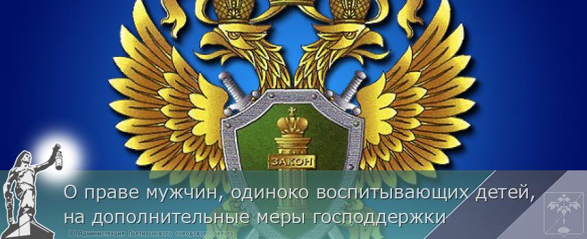 О праве мужчин, одиноко воспитывающих детей, на дополнительные меры господдержки